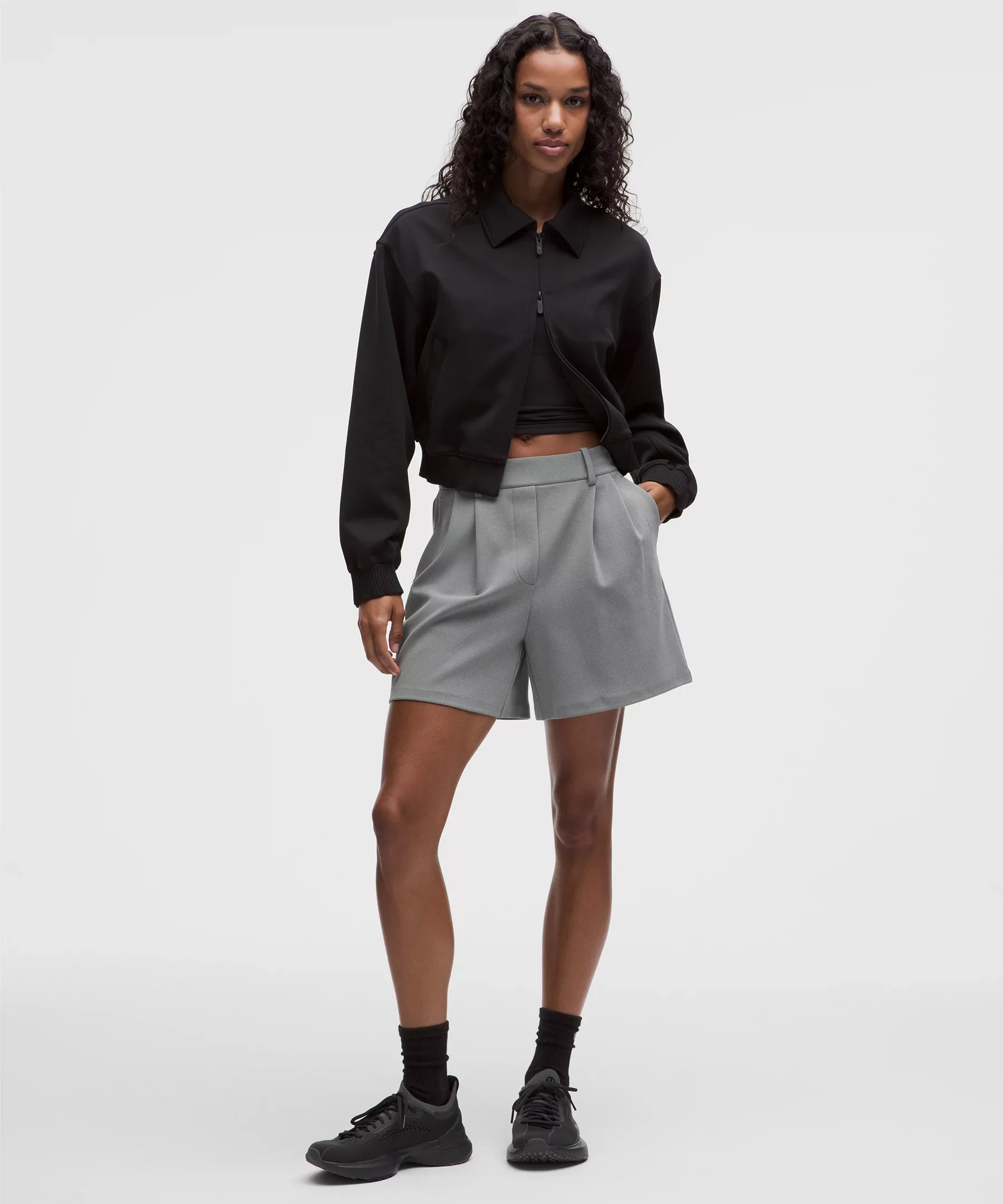 Daydrift High-Rise Pleated Short 5" *Twill - 1