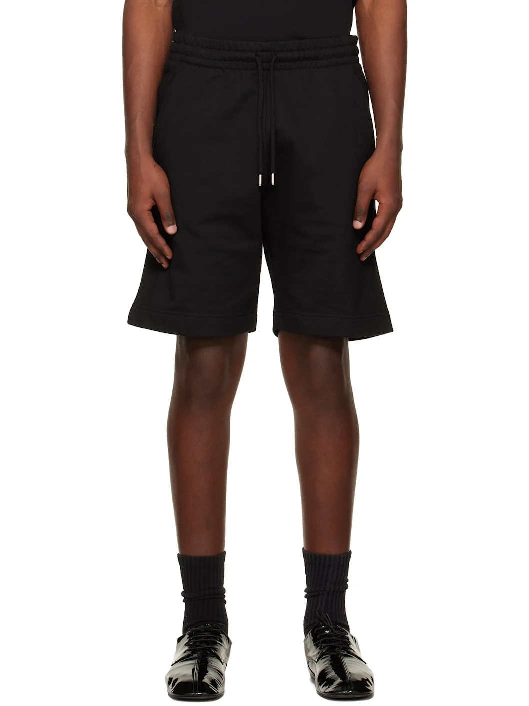 Black Drawstring Shorts - 1