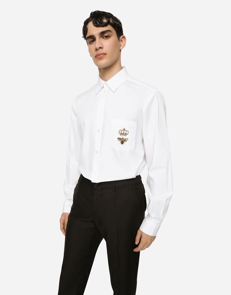Cotton Martini-fit shirt with embroidery - 4