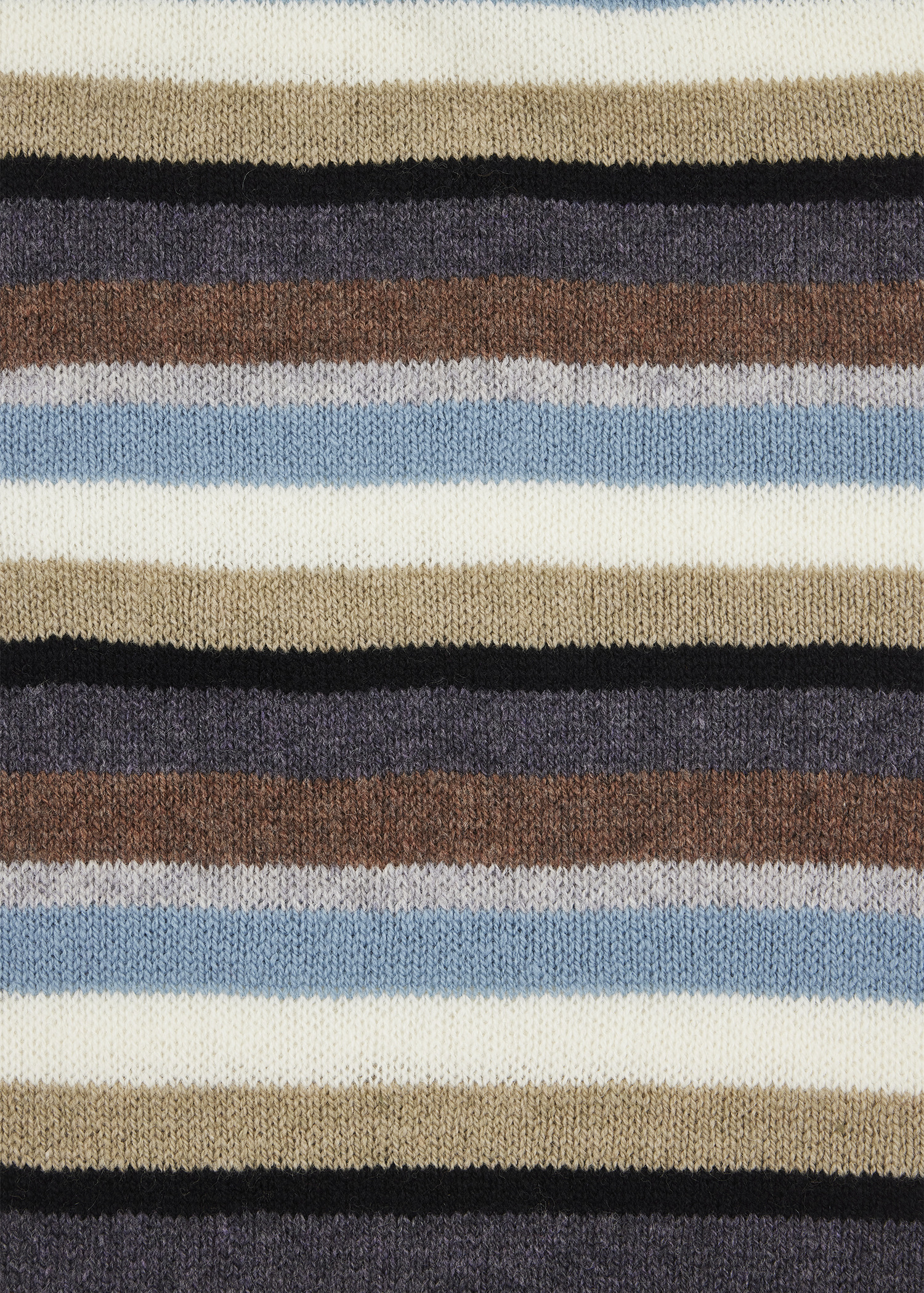 Black Colour Block Stripe Lambswool Scarf - 3