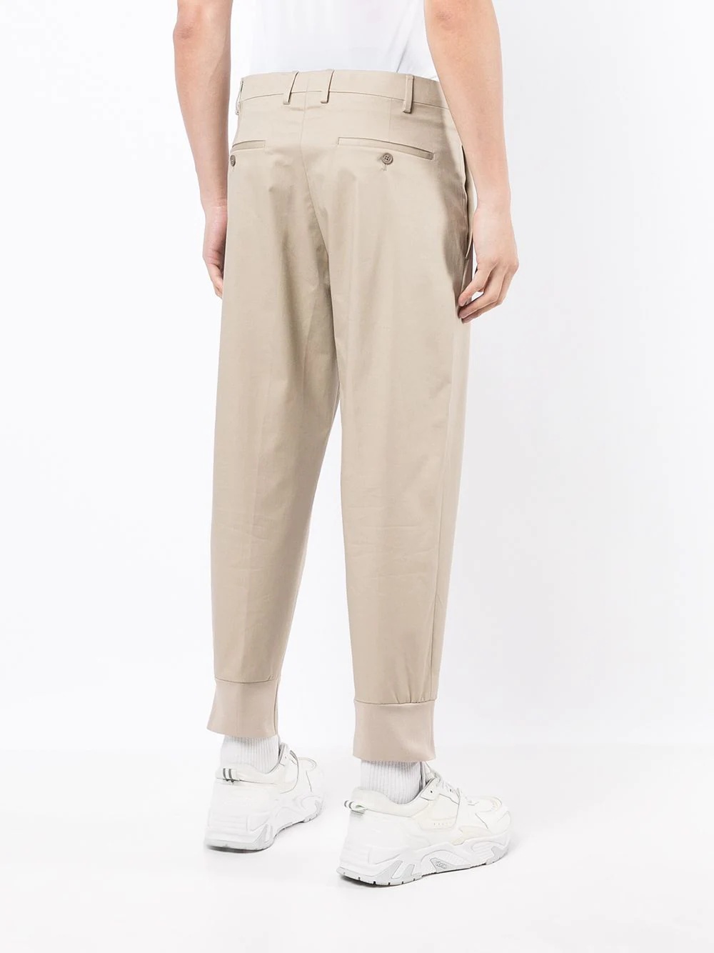 tapered-leg cotton trousers - 4