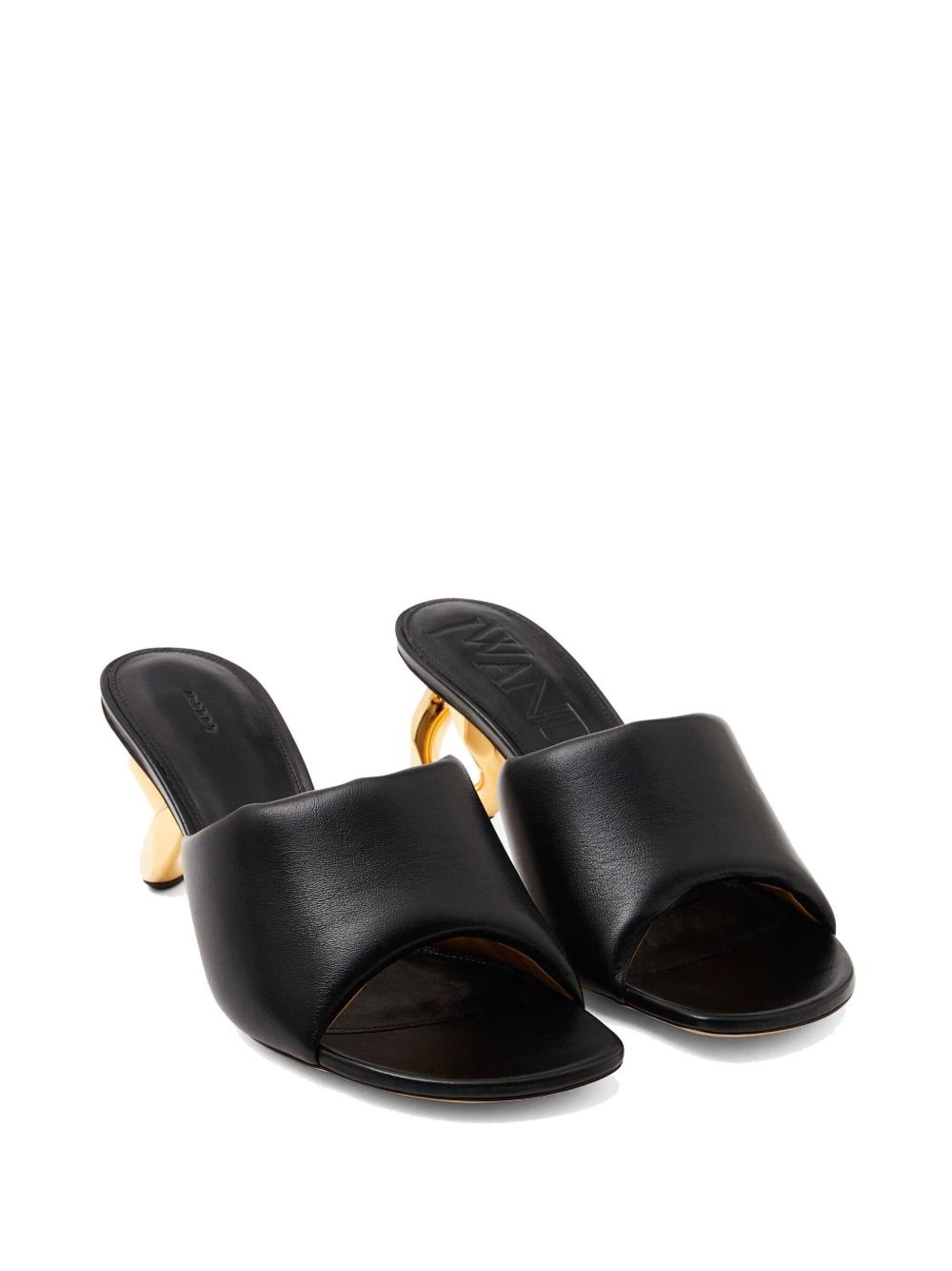 80mm chain-heel leather mules - 2