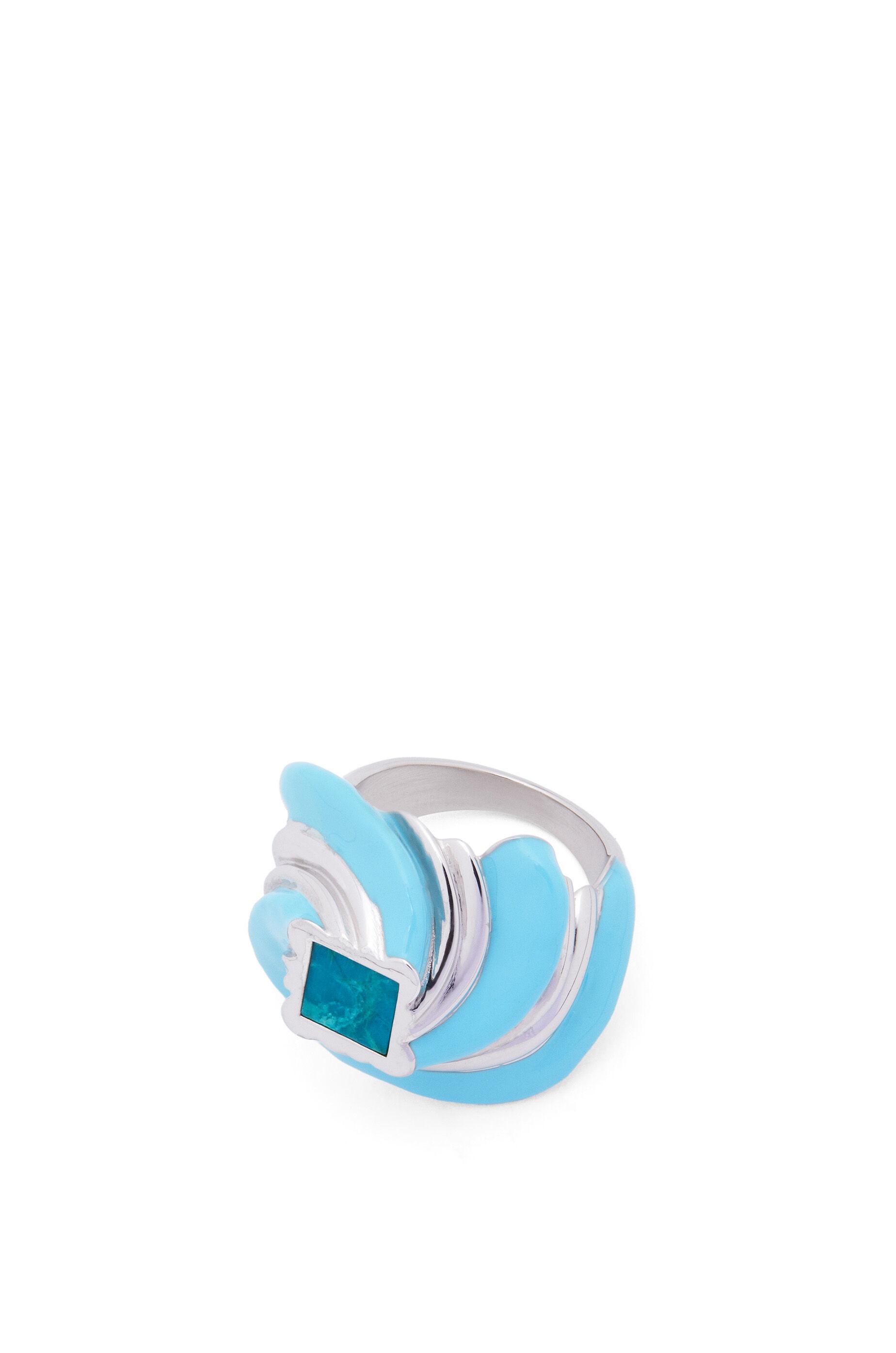 Twisted Anagram ring in sterling silver and enamel - 1