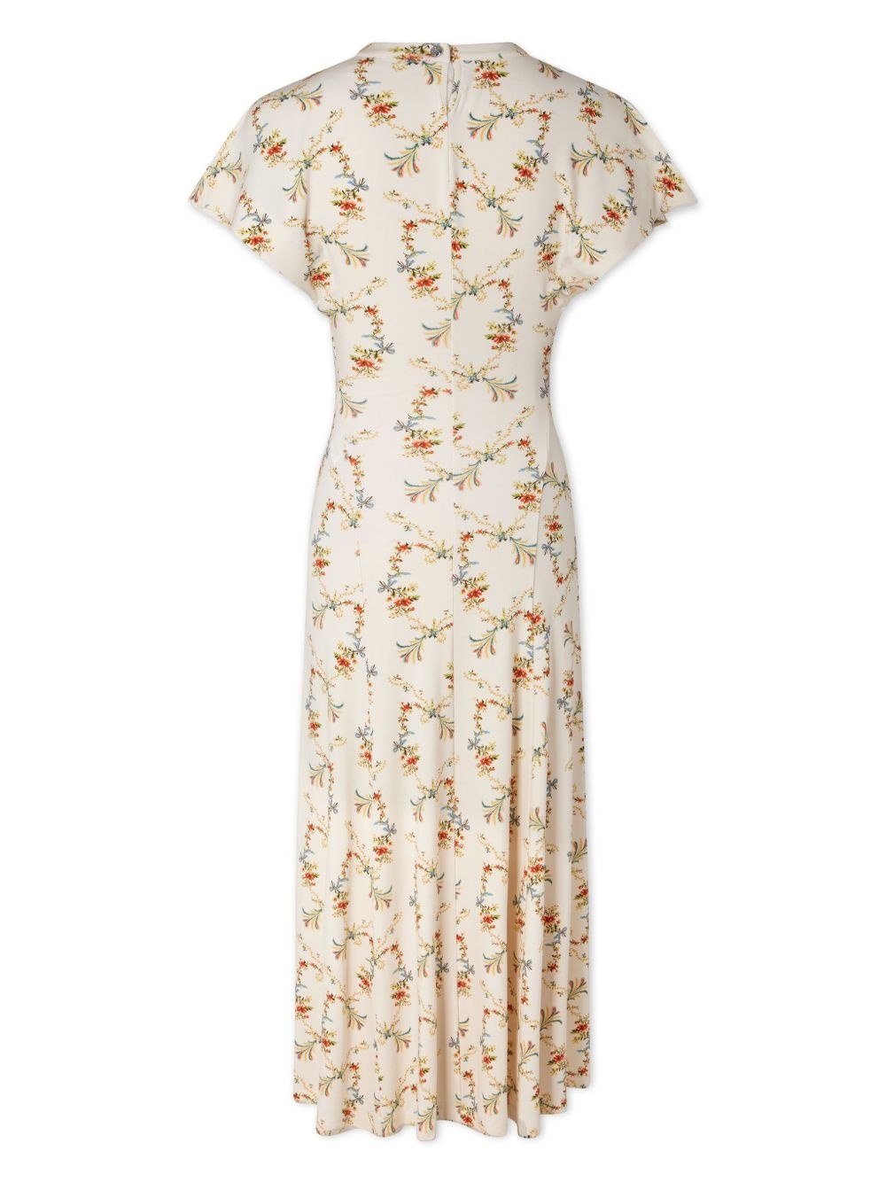 floral-print ruched midi dress - 7