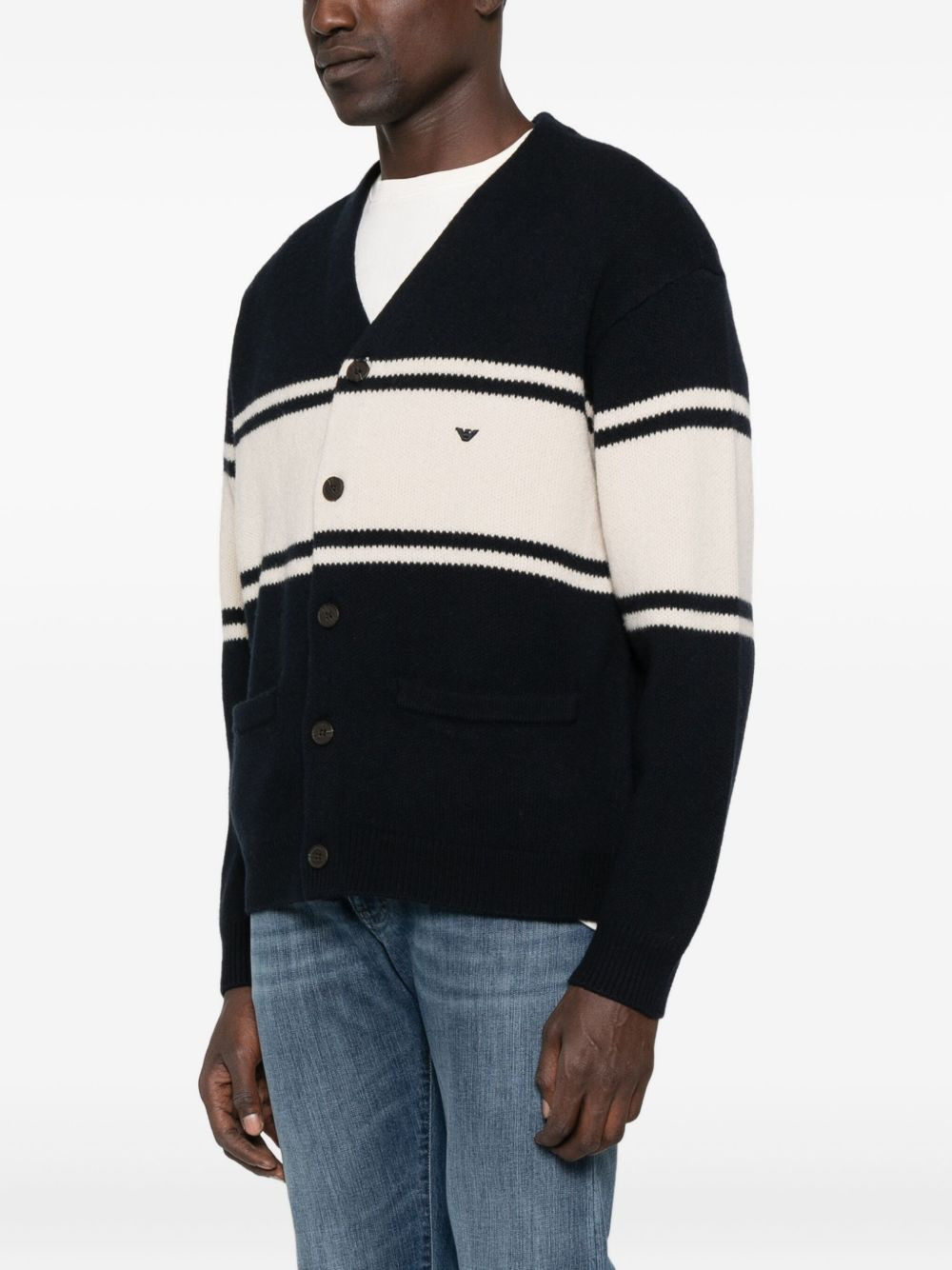 striped wool cardigan - 3