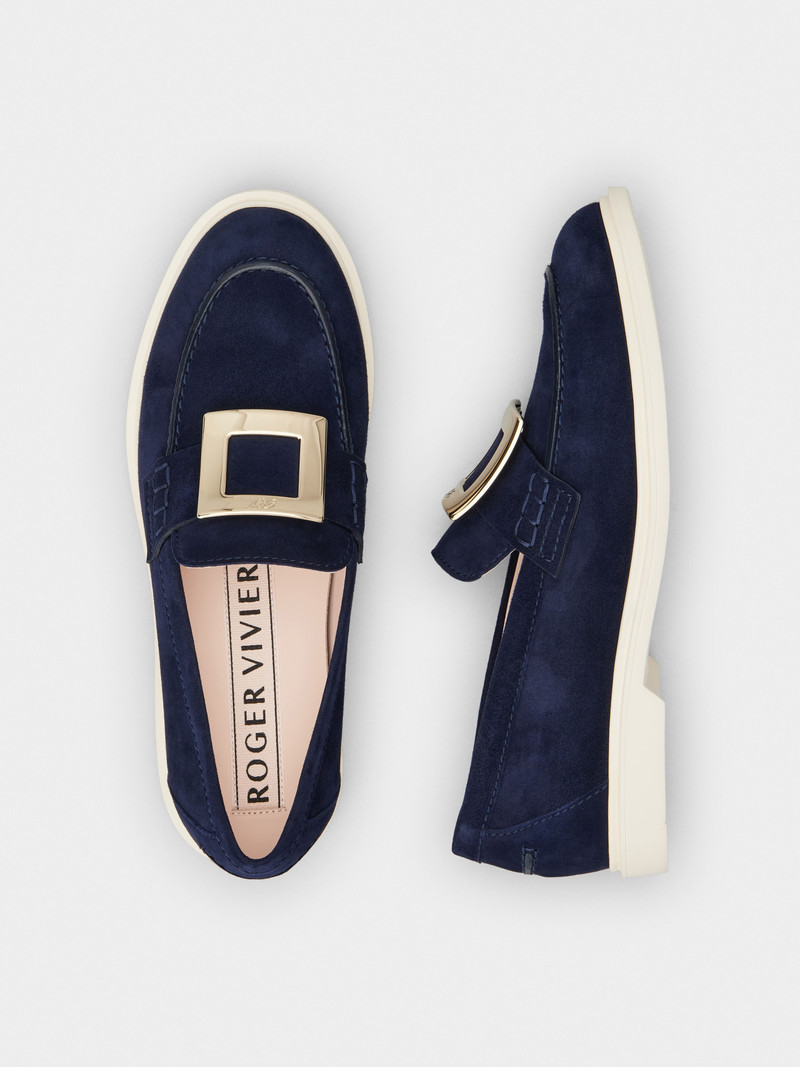 Viv' Rangers Metal Buckle Loafers in Suede 4