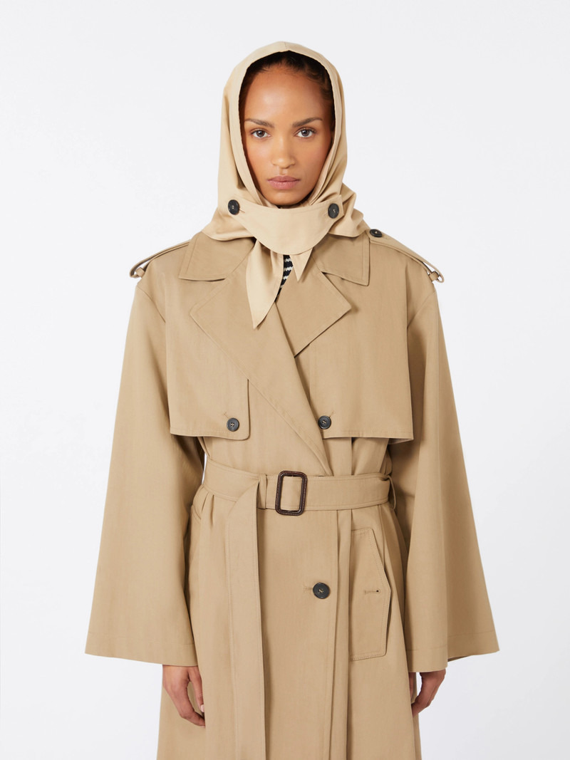 SPIGA Hat-foulard in water-repellent gabardine - BEIGE 4