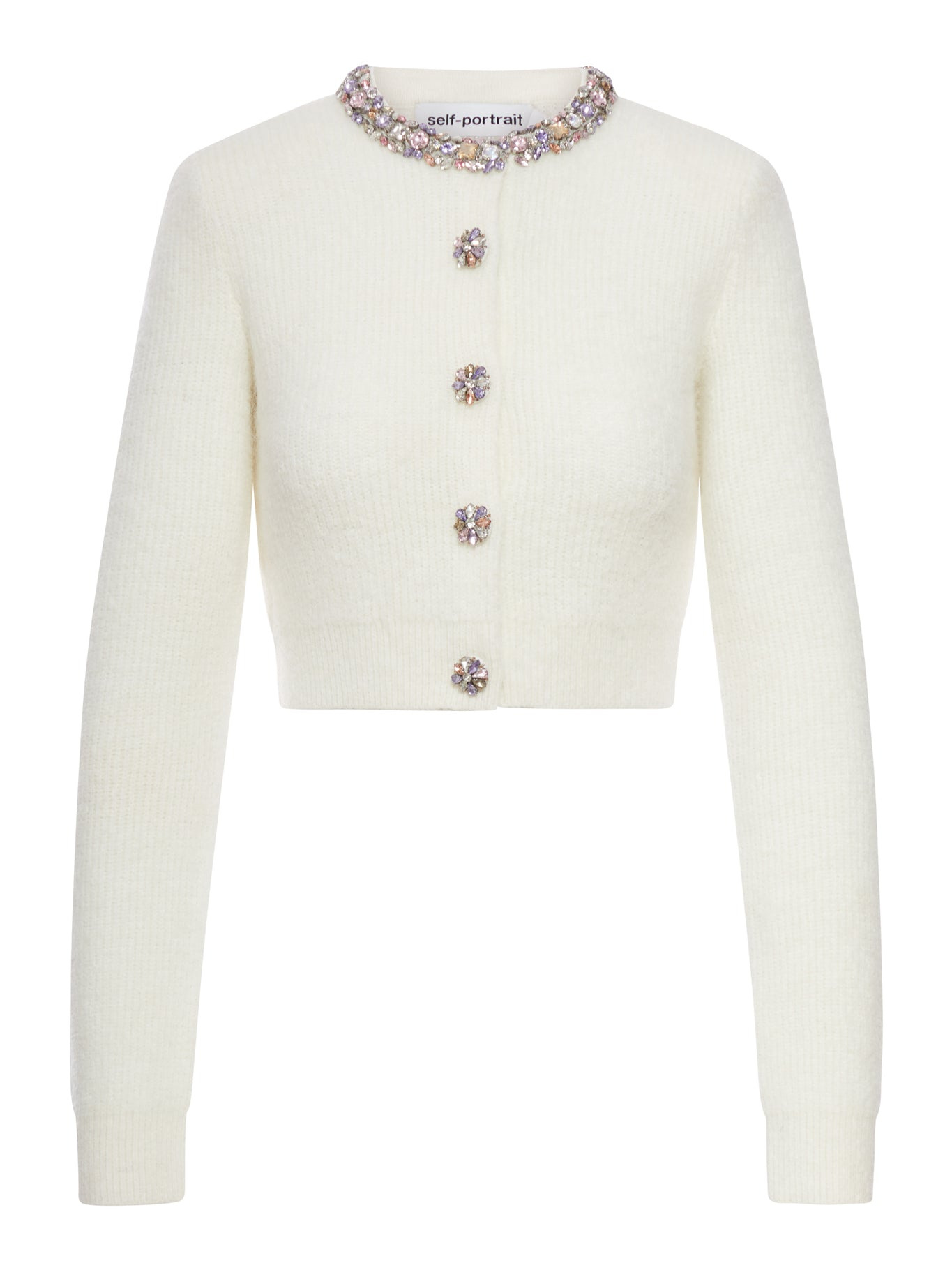 ALPACA CARDIGAN WITH JEWEL DECORATIONS - 2