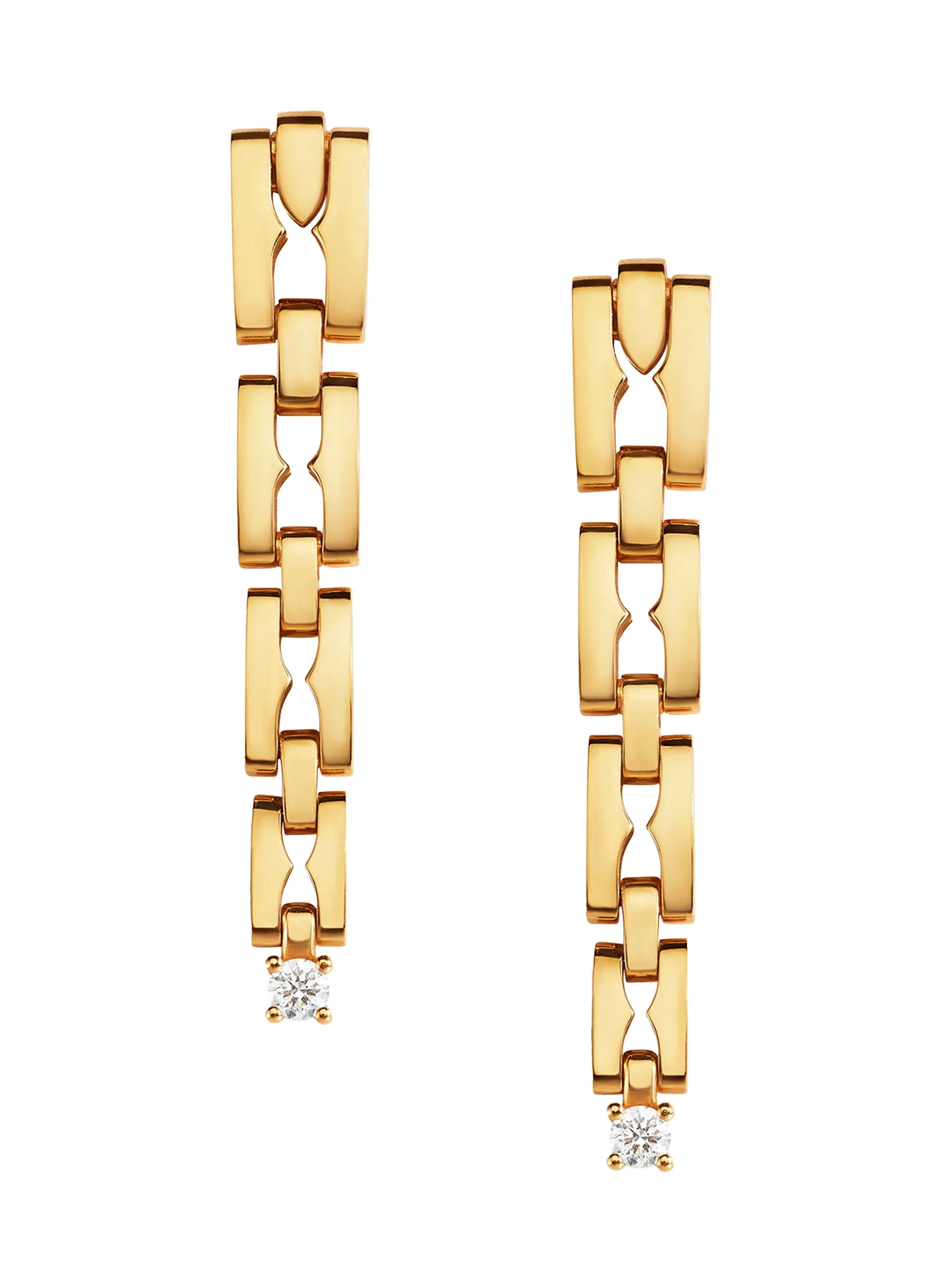Women's B. zero1 18K Yellow Gold & 0.17 TCW Diamond Chain Earrings - Yellow Gold - 1