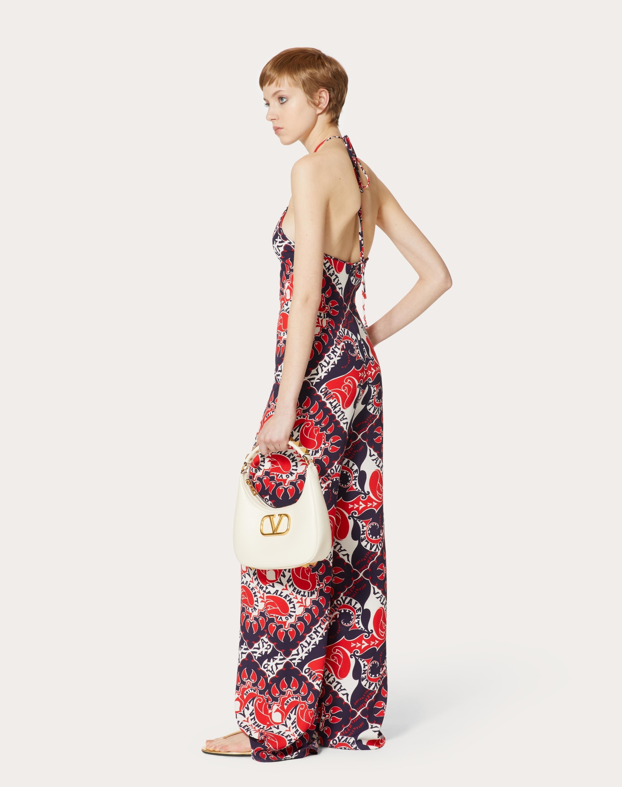CREPE DE CHINE JUMPSUIT WITH ARCHIVE MANIFESTO BANDANA PRINT - 2