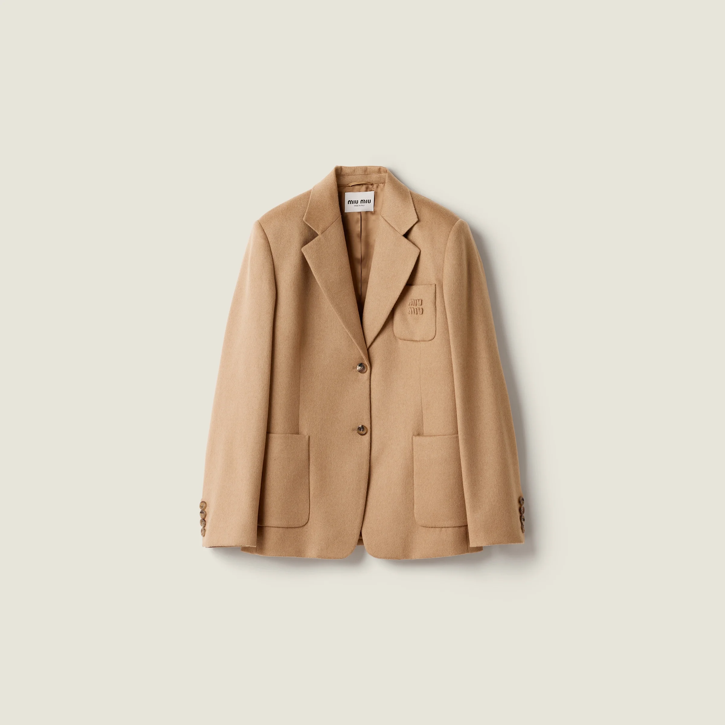 Single-breasted camel hair jacket - 1