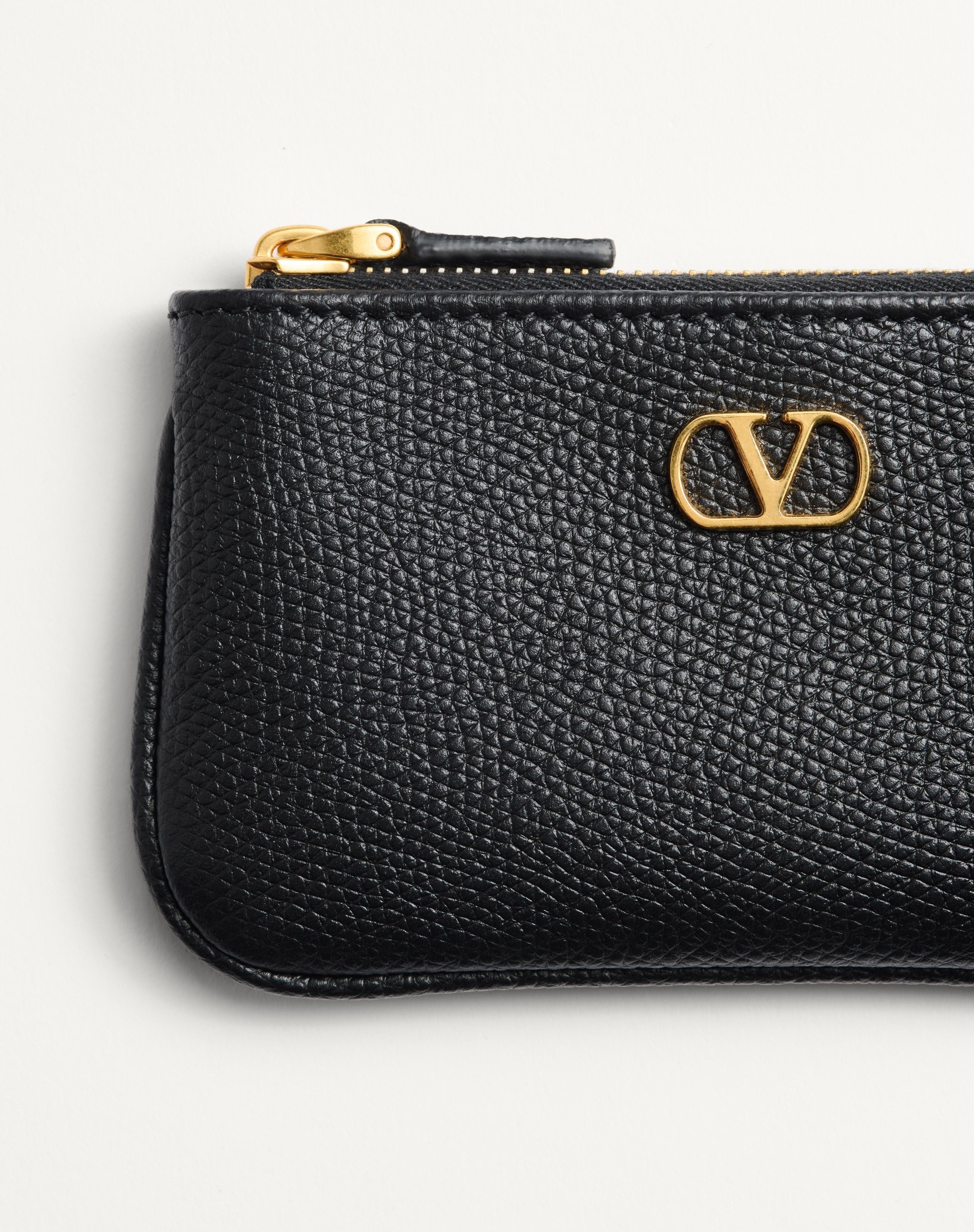 VLOGO SIGNATURE GRAINY CALFSKIN KEY RING - 2