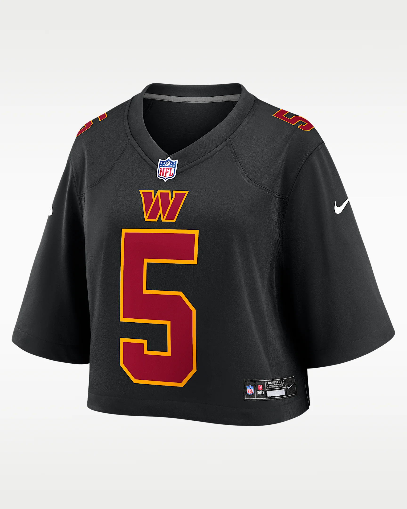 Jayden Daniels Washington Commanders Women's Nike NFL Cropped Tundra Game Jersey - 1