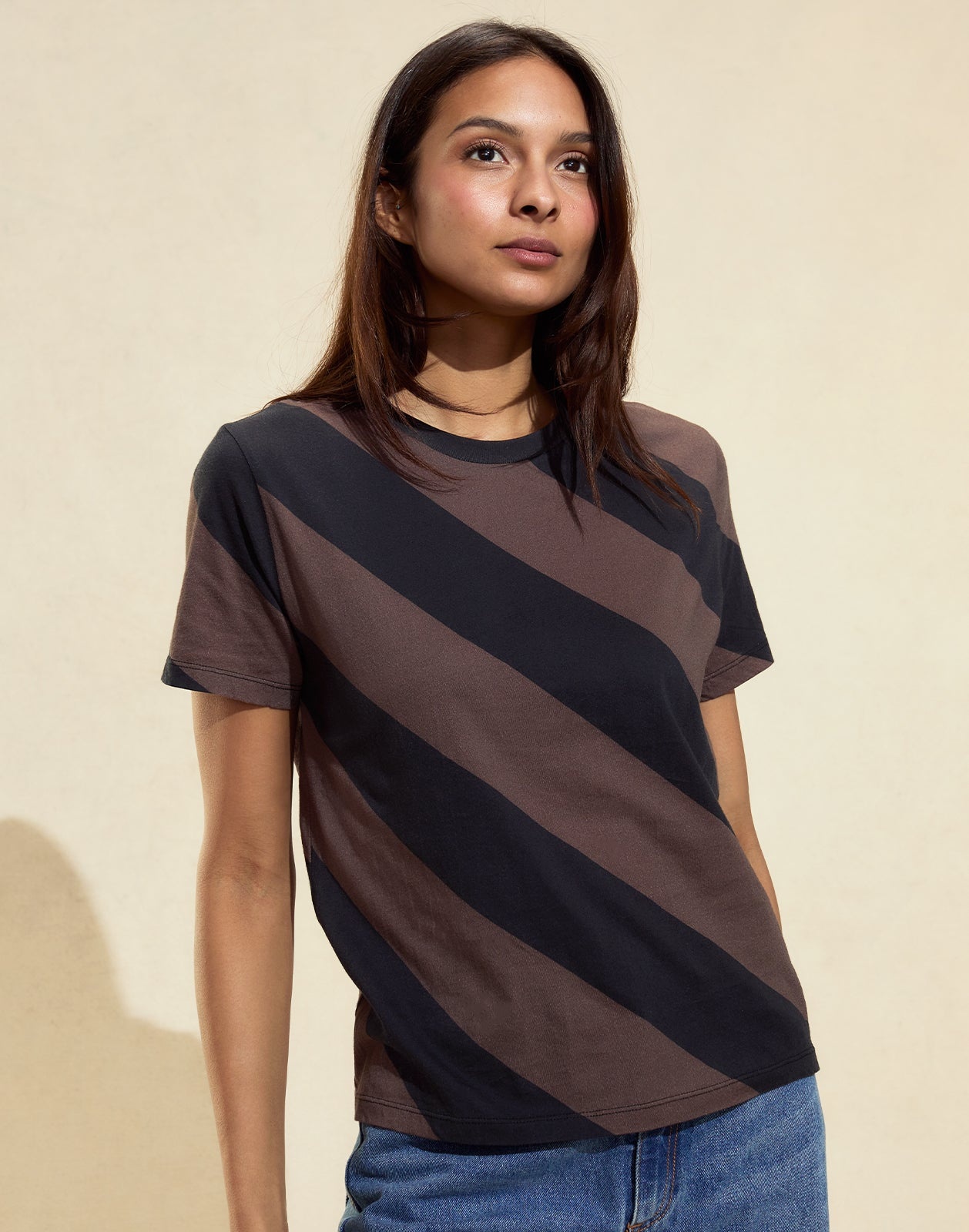 Diagonal Stripe Tee - 4