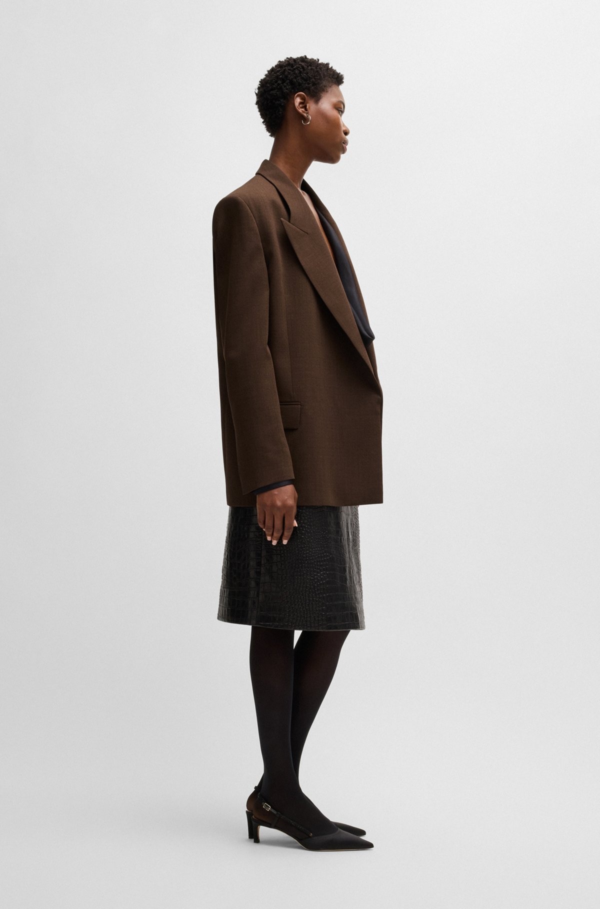 REAR-ZIP BLAZER IN MELANGE VIRGIN WOOL - 3