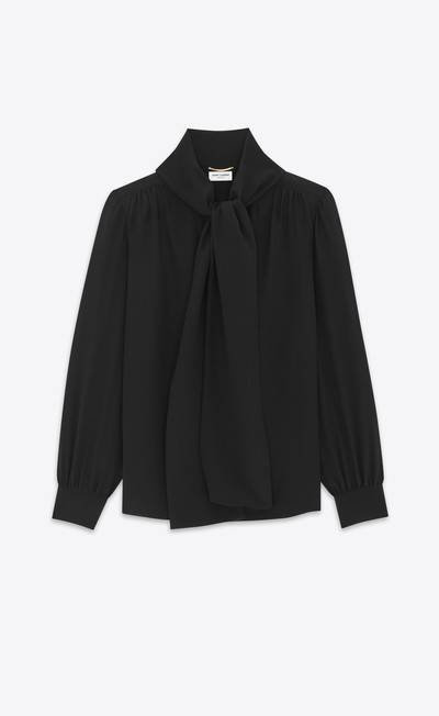 SAINT LAURENT lavallière-neck blouse in silk crepe de chine outlook