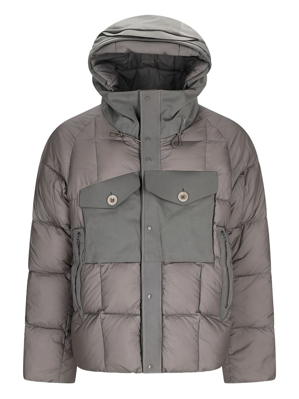 quilted panelled puffer jacket - 1