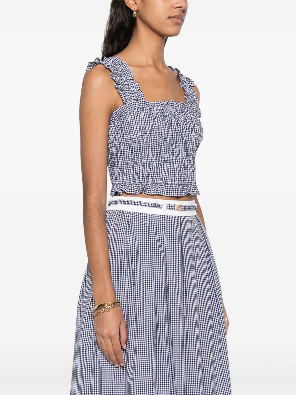 gingham-print top - 3