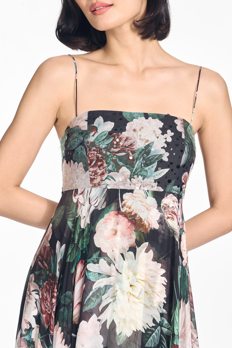 EMBELLISHED AMES GOWN - ONYX & BLUSH BLOOMS 4
