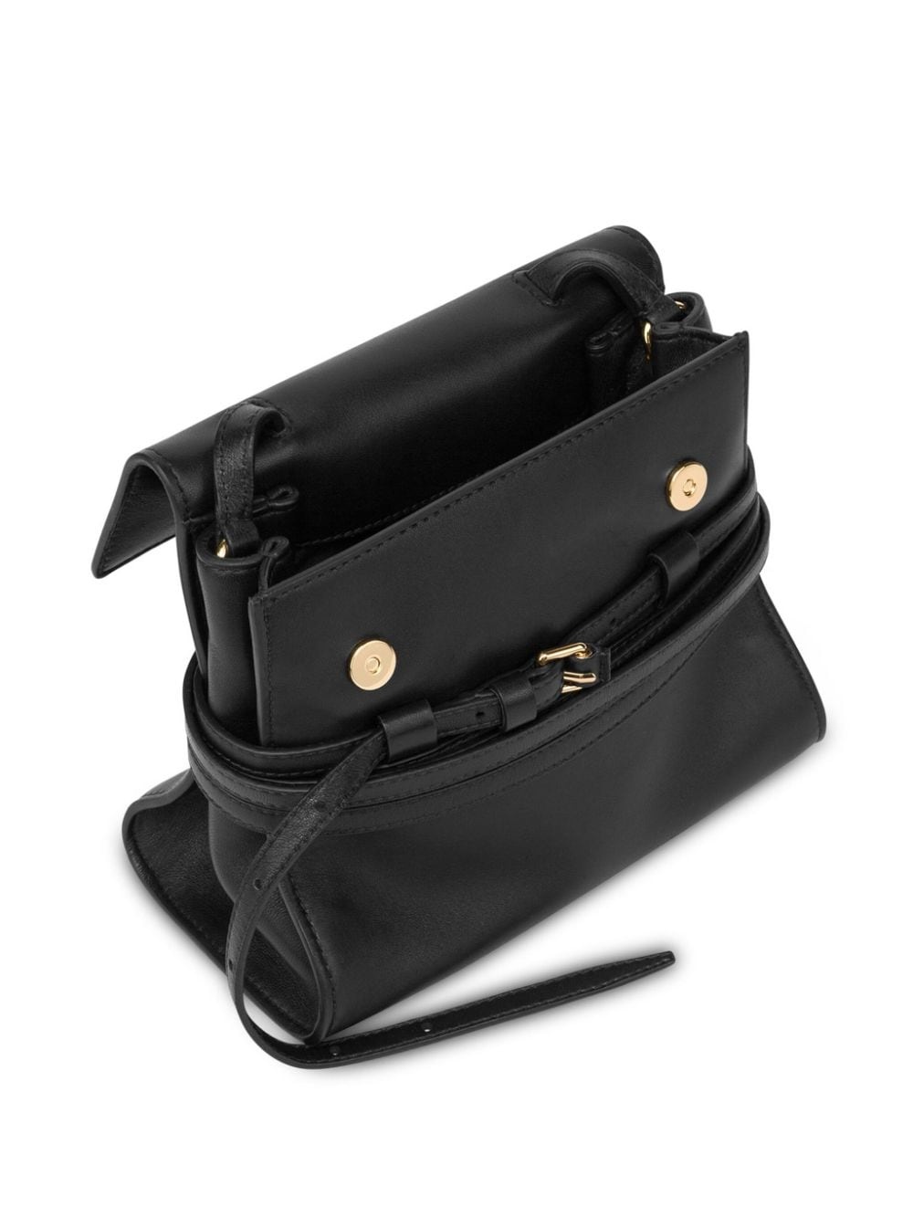 logo-embossed leather shoulder bag - 3