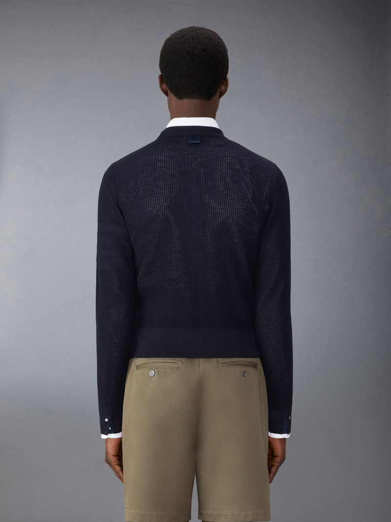 Thom Browne Wool Crepe 4-Bar Relaxed Fit Pullover outlook