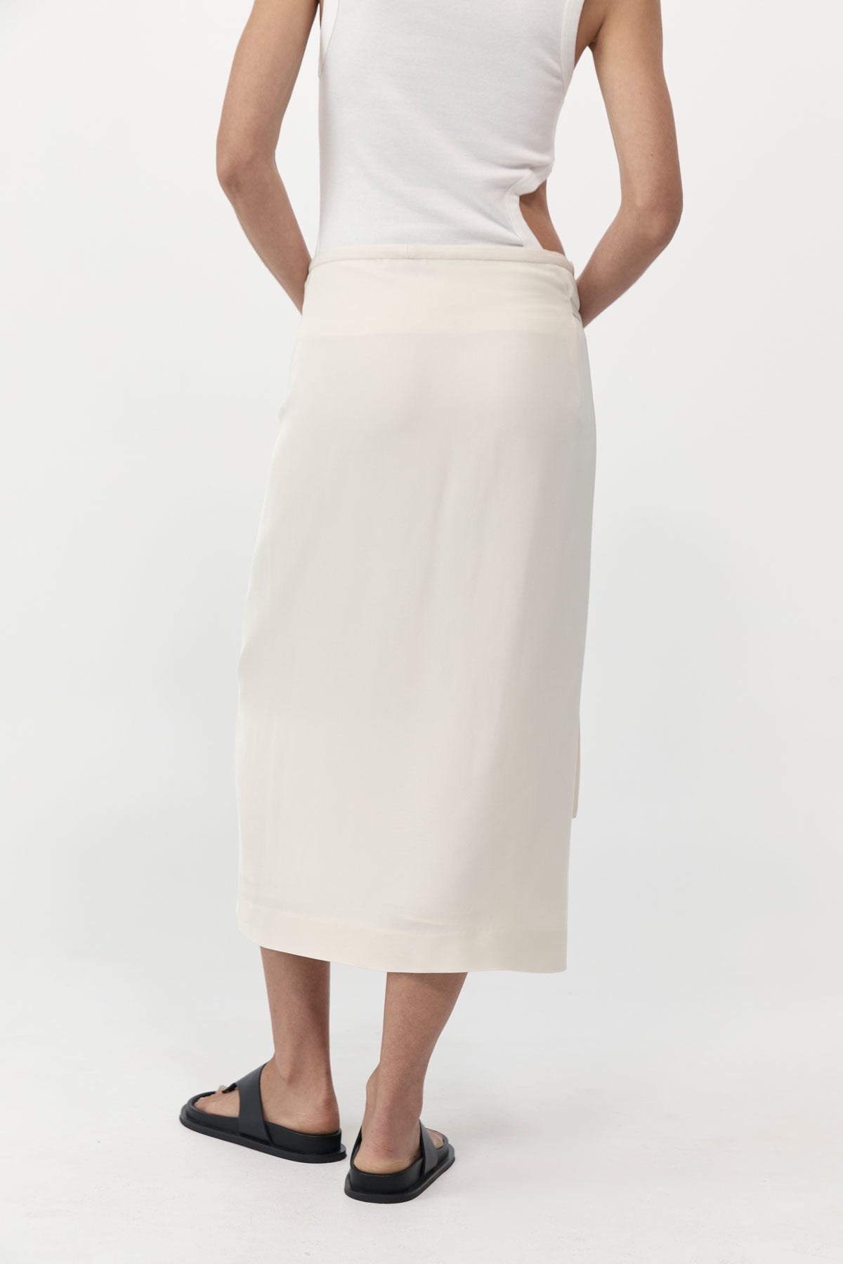 Midi Wrap Skirt - Cool White - 4