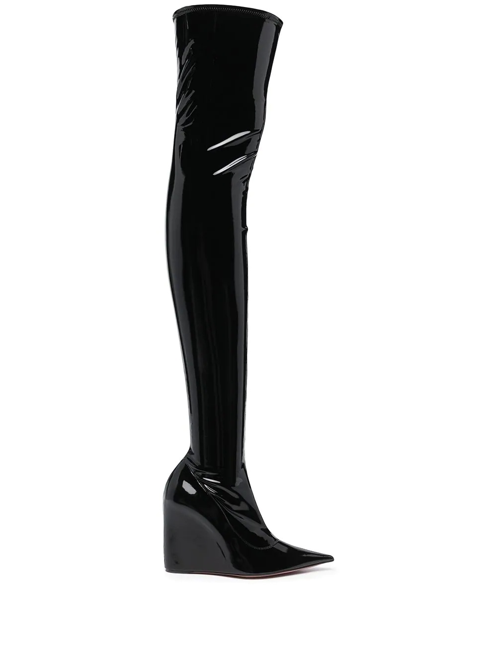 Danielle thigh-high glossy boots - 1