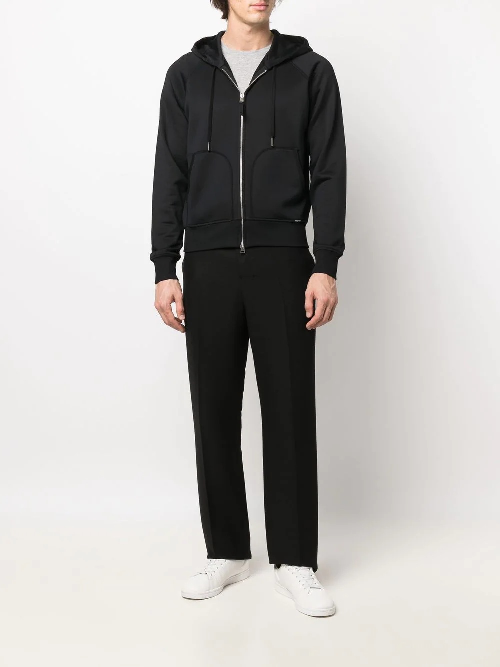 front zip fastening hoodie - 2