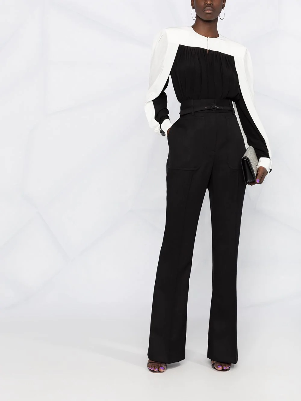 high-waist flared trousers - 2