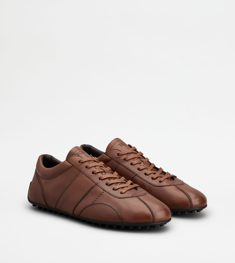 TOD'S T-MARATHON SNEAKERS IN LEATHER - BROWN 2