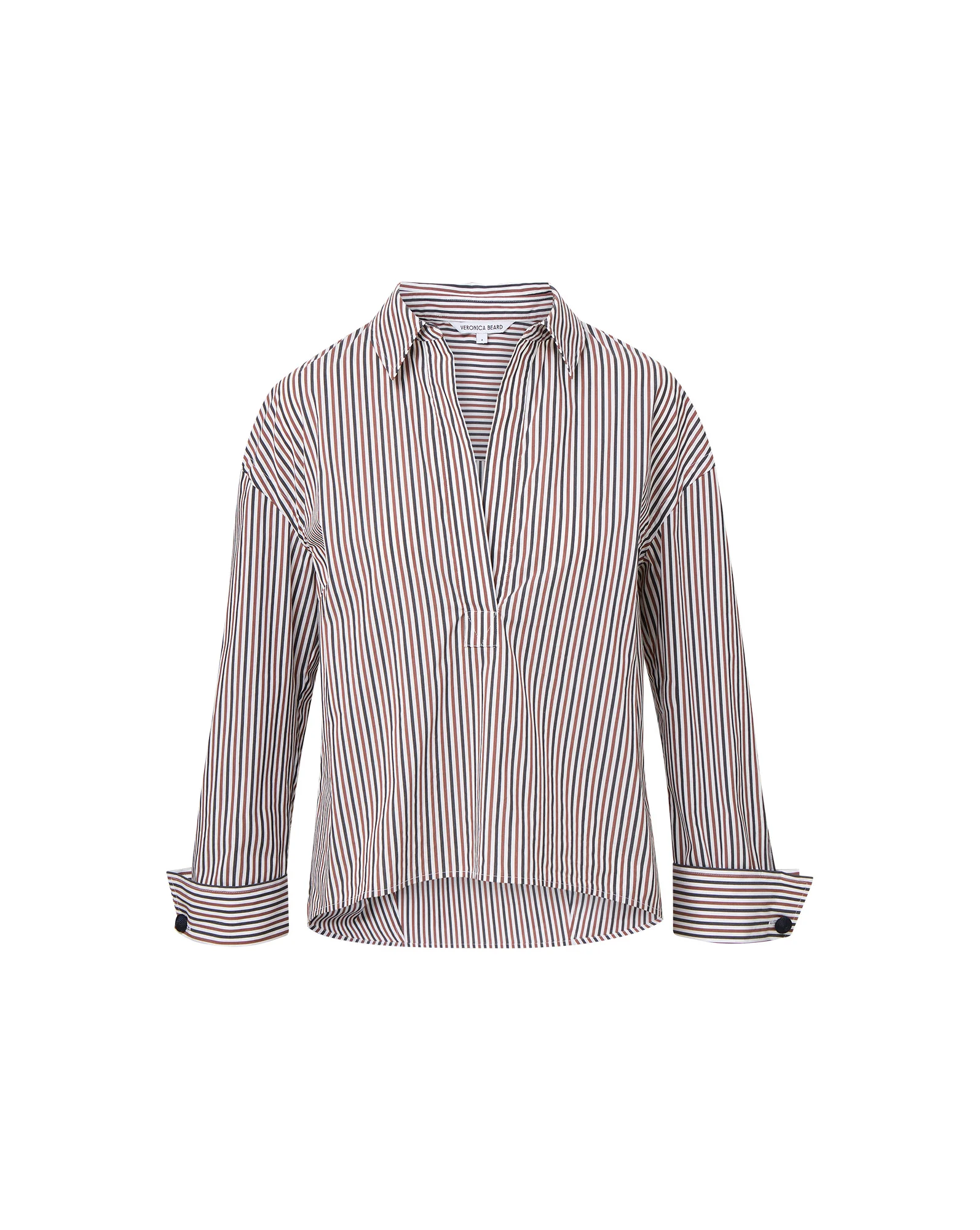 DRAYMOND STRIPED CUFF-SLEEVE SHIRT - 1