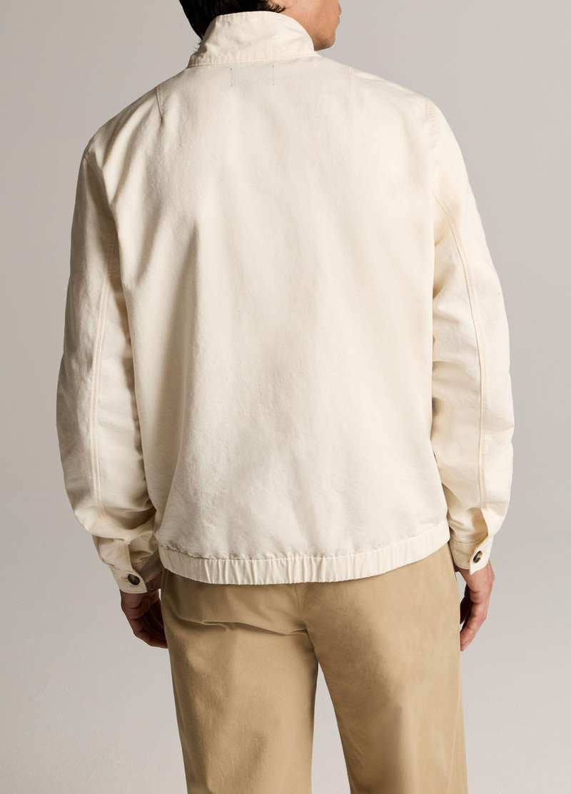 Vince Italian Cotton-Linen Band-Collar Bomber Jacket outlook
