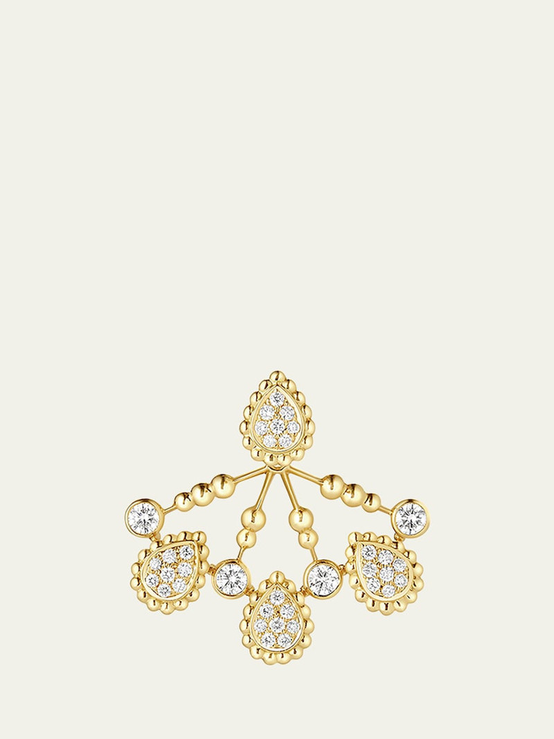Yellow Gold Serpent Boheme Stud Earring with Diamond Extra-Small Motif, Single 1