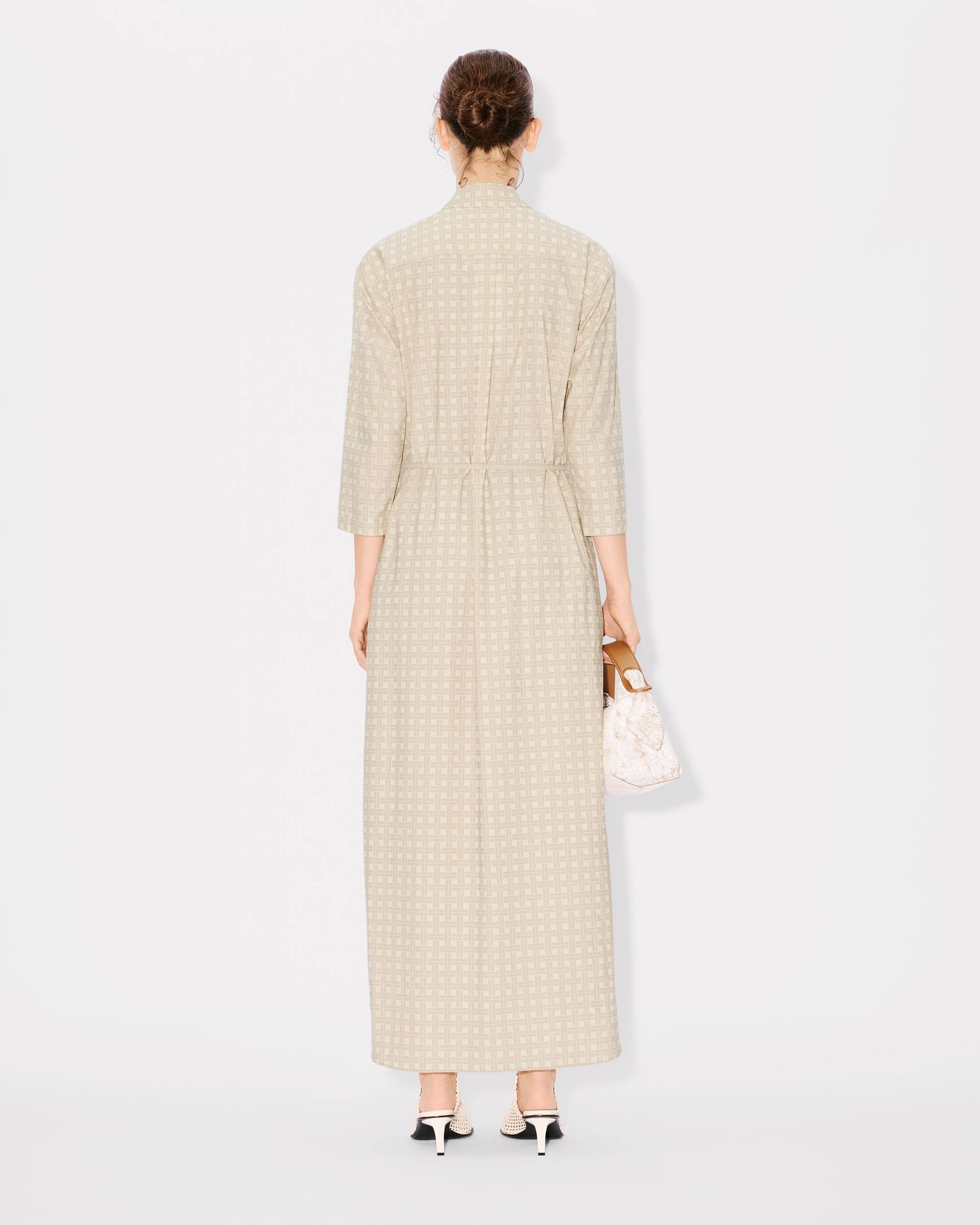 'KENZO Weave' long shirt dress in twill cotton viscose - 4