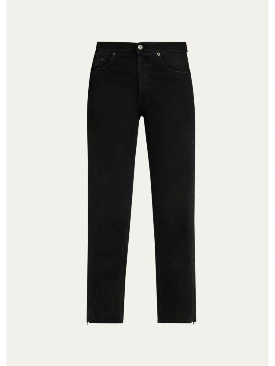Zip Straight-Leg Jeans - 1