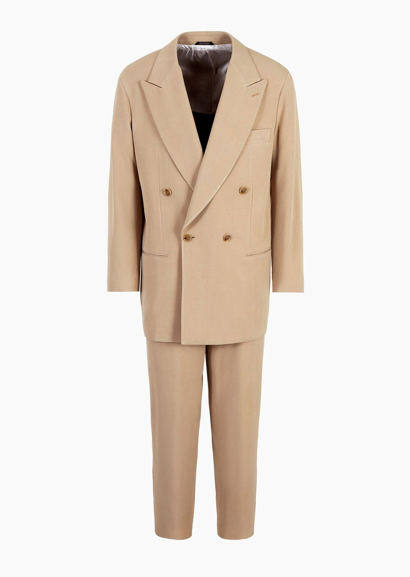 Double-breasted jacquard silk suit 1