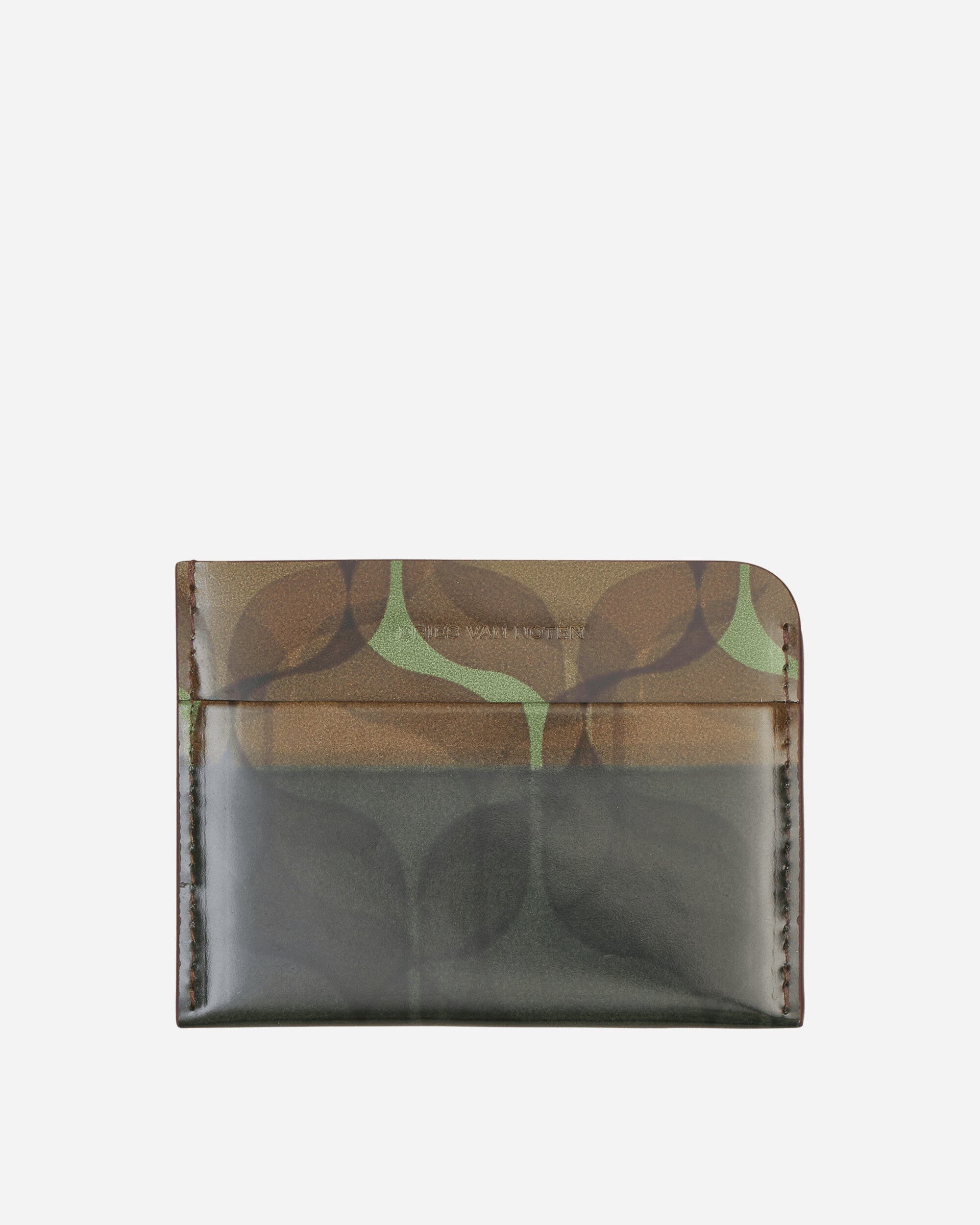 Printed Leather Cardholder Beige - 1