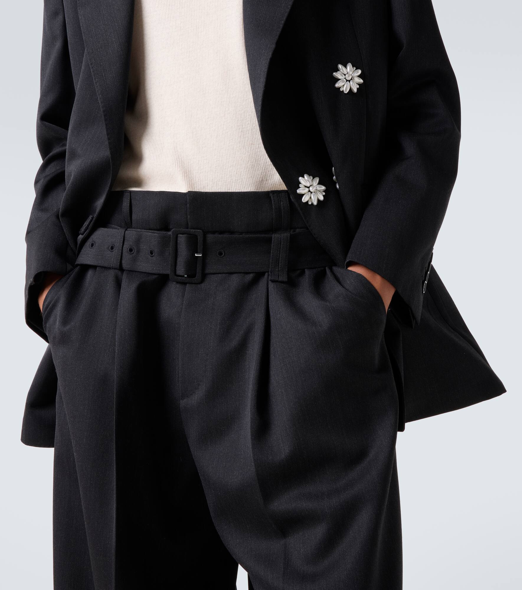 Belted wide-leg pants - 5