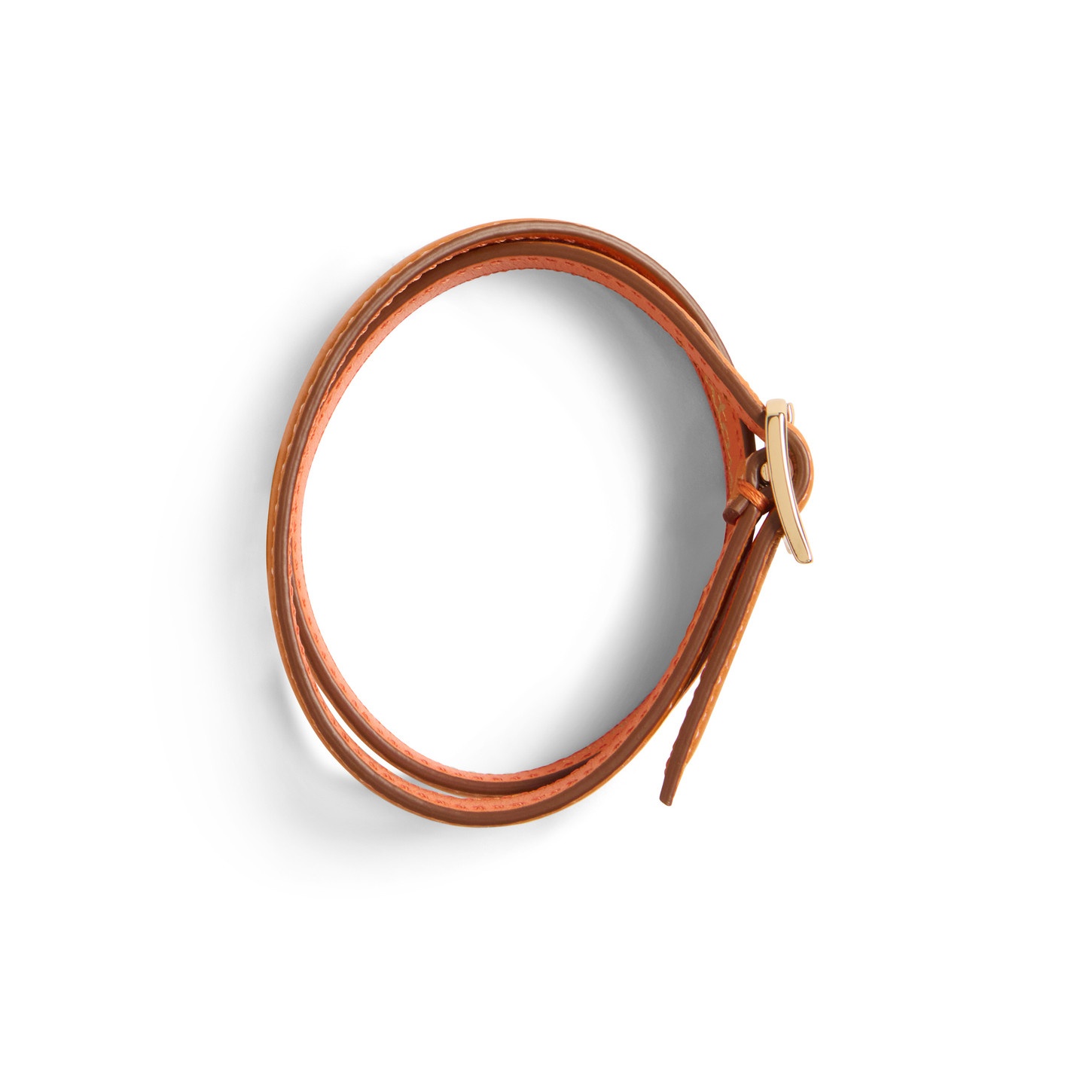 Orange tumbled leather bracelet - 2