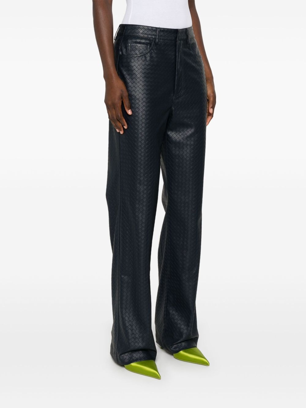 braided straight-leg trousers - 3
