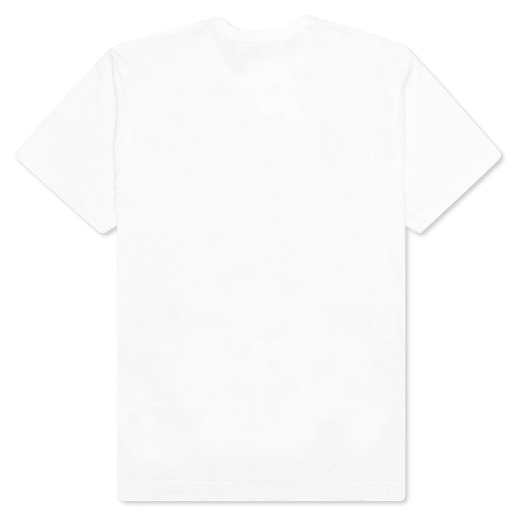 COMME DES GARCONS PLAY RED MULTI LOGO S/S T-SHIRT - WHITE - 2