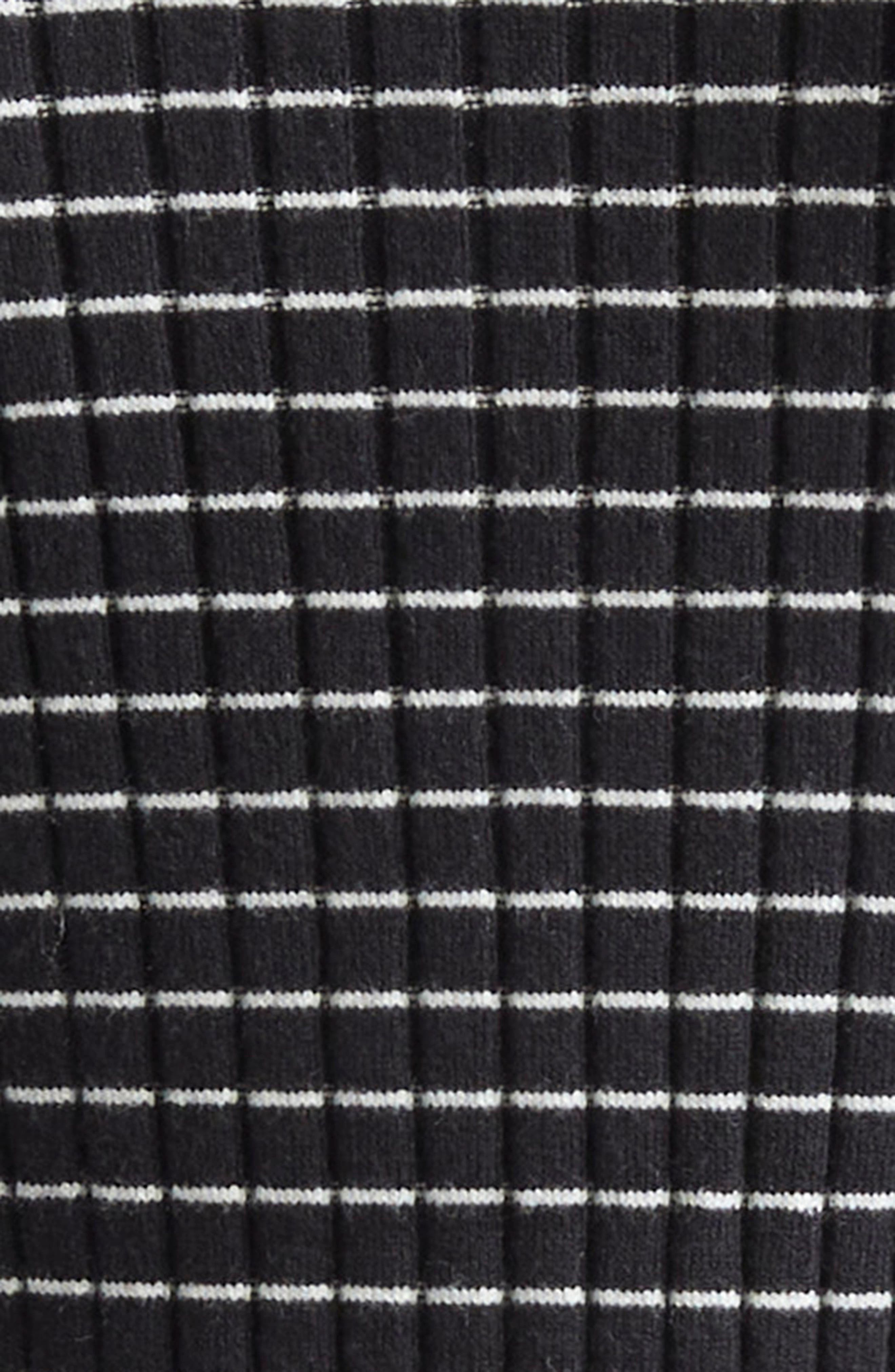 Emporio Armani Stripe Rib Collared Cardigan in Black at Nordstrom - 7