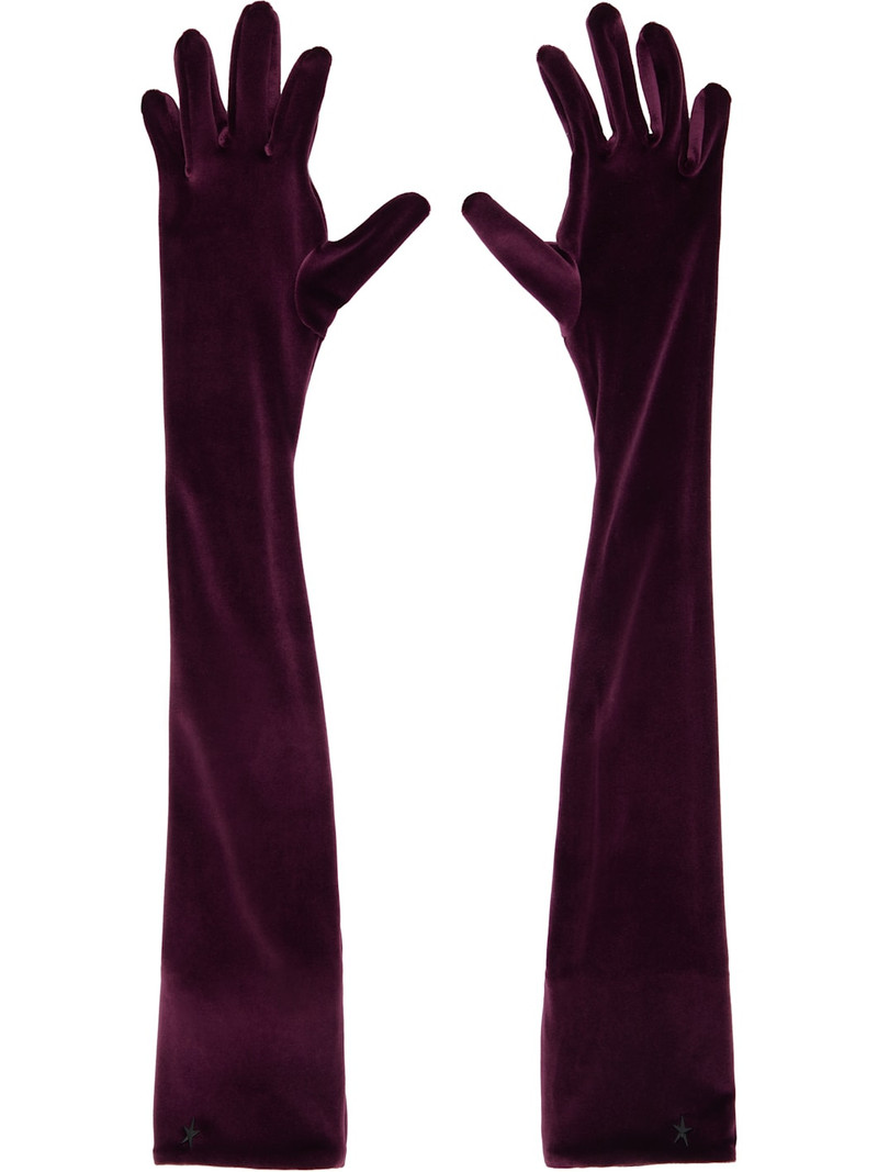 Burgundy Velour Gloves 1