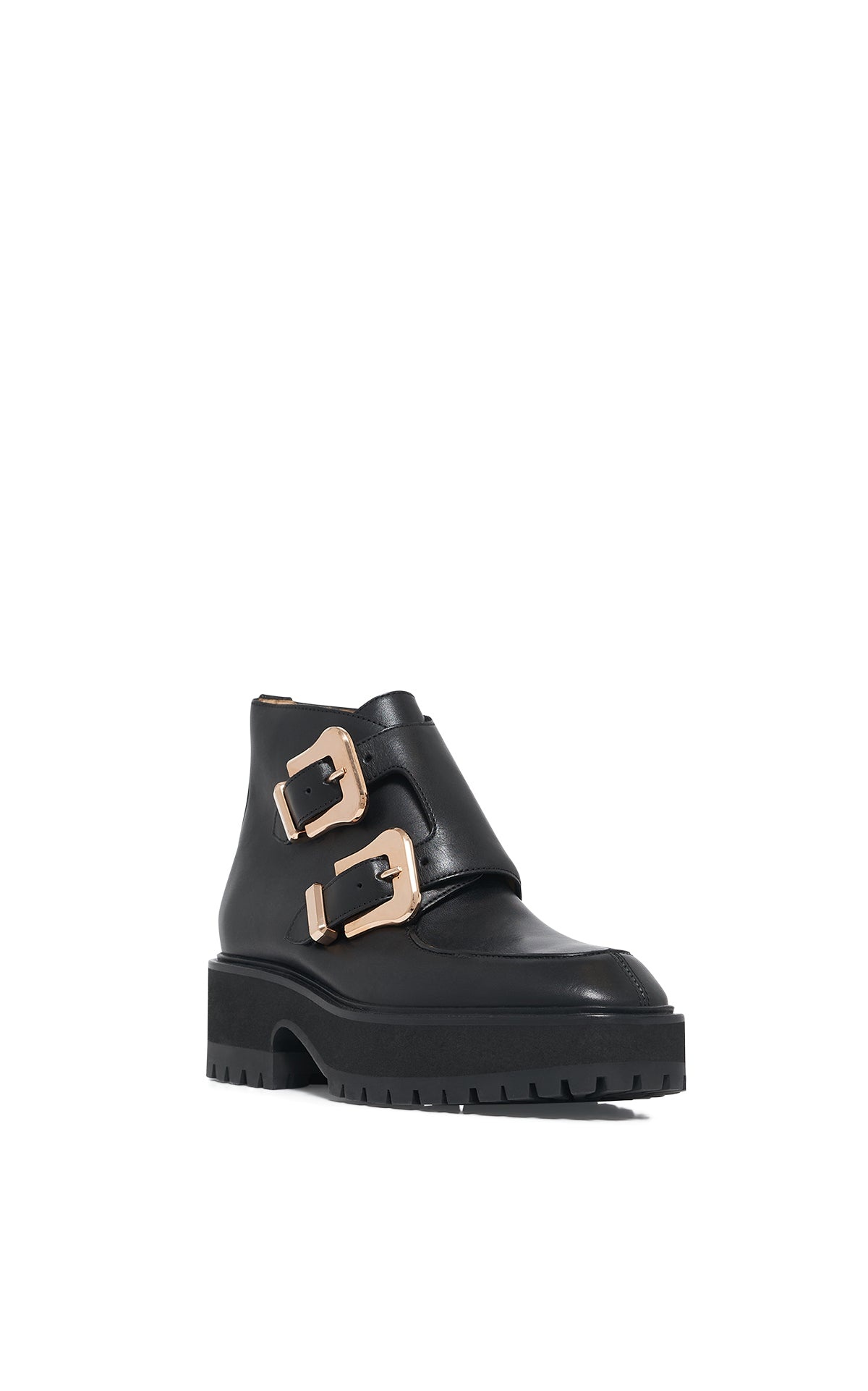 Apollo Platform Ankle Boot in Black Leather - 2