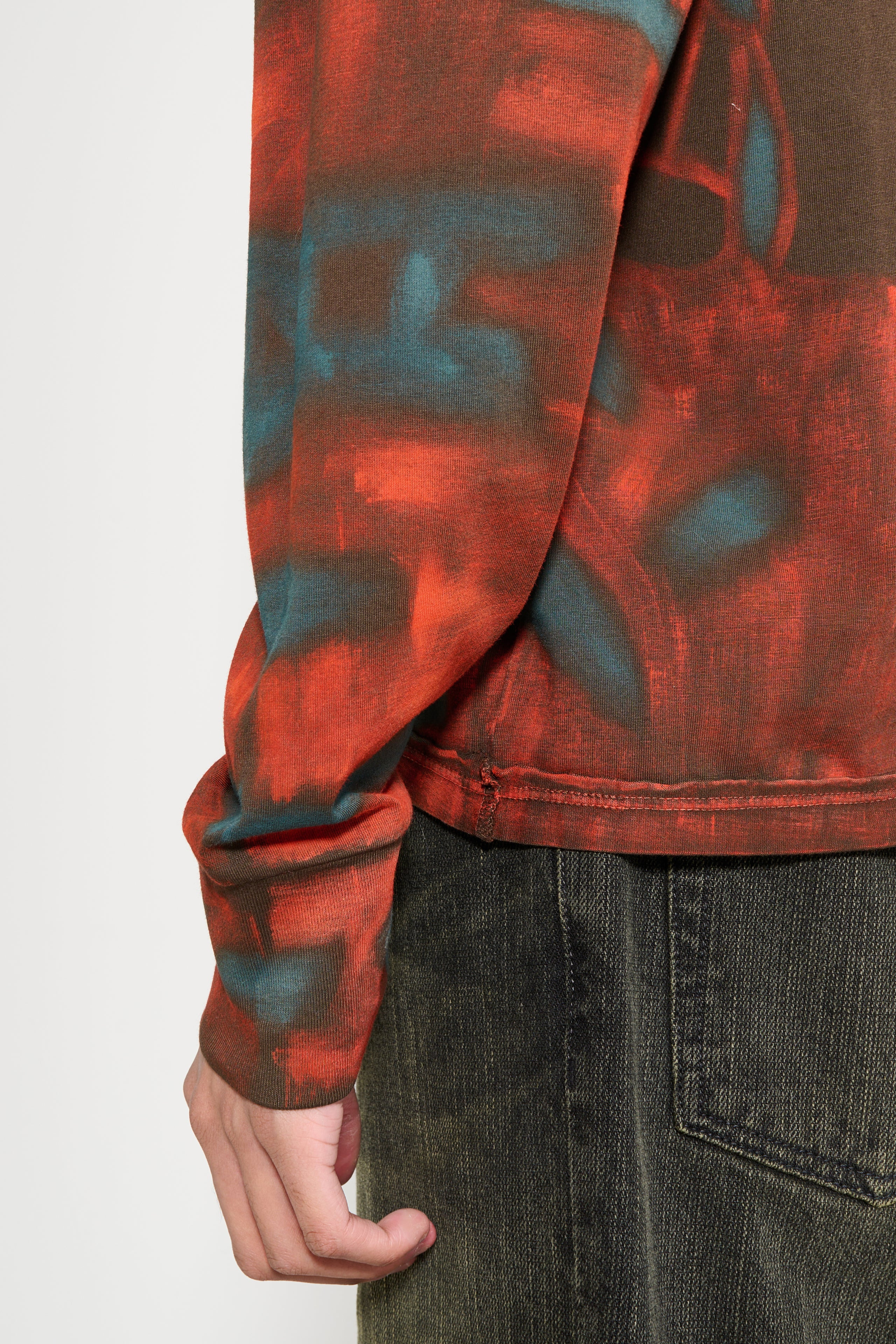 ECKHAUS LATTA LAPPED LONG SLEEVE TEE OIL - 6
