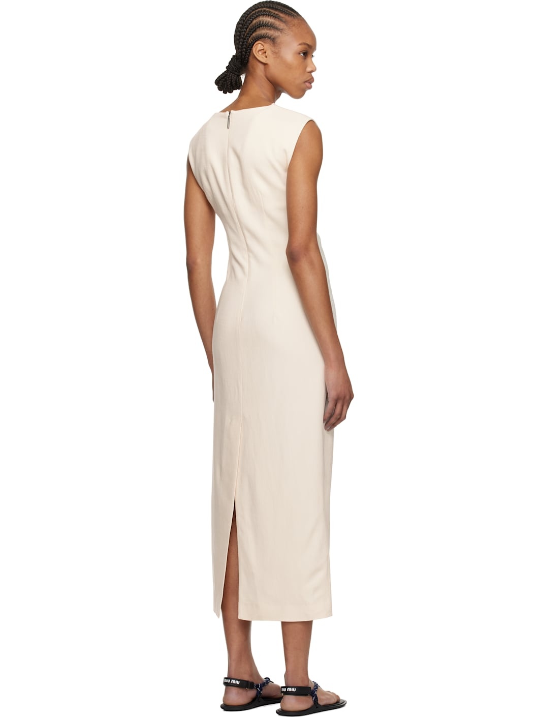 Off-White Twisted Midi Dress - 3
