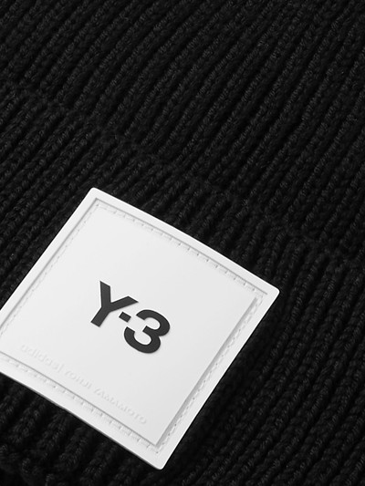 Y-3 Logo-Appliquéd Ribbed Merino Wool Beanie outlook