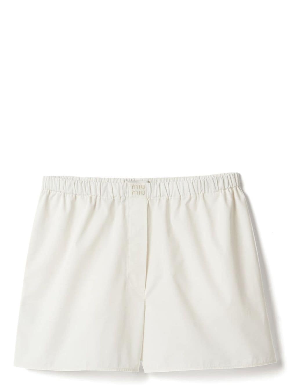 logo-embroidered cotton shorts - 1