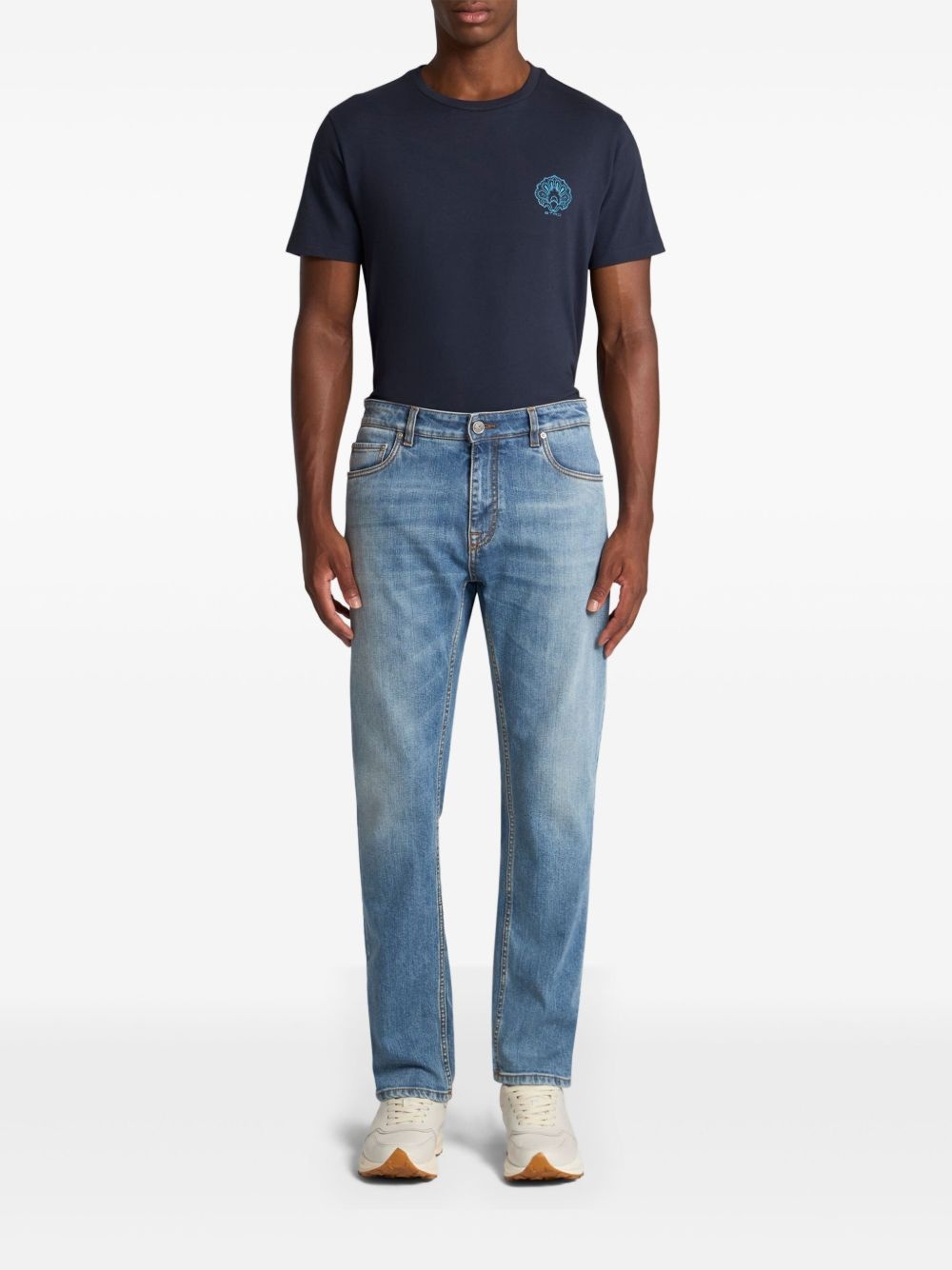 embroidered jeans - 2