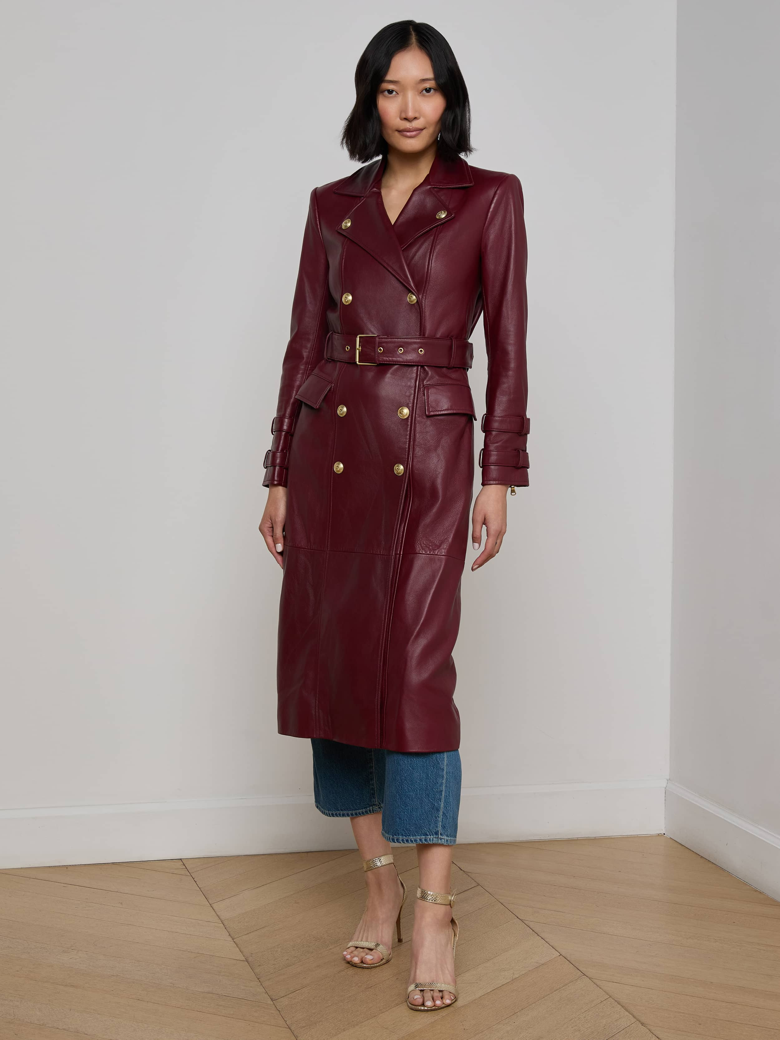 Celina Leather Trench Coat - 5